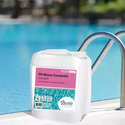 Produit entretien piscine - pH moins concentré 10L - Equilibre de l'eau - Piscines de France
