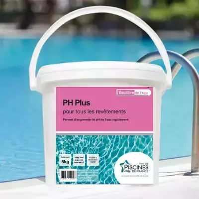 Produit entretien piscine - pH plus - Equilibre de l'eau - Piscines de France 2
